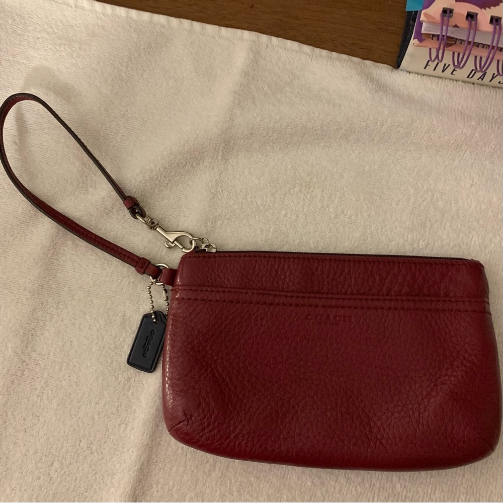 Coach red wristlet wallet